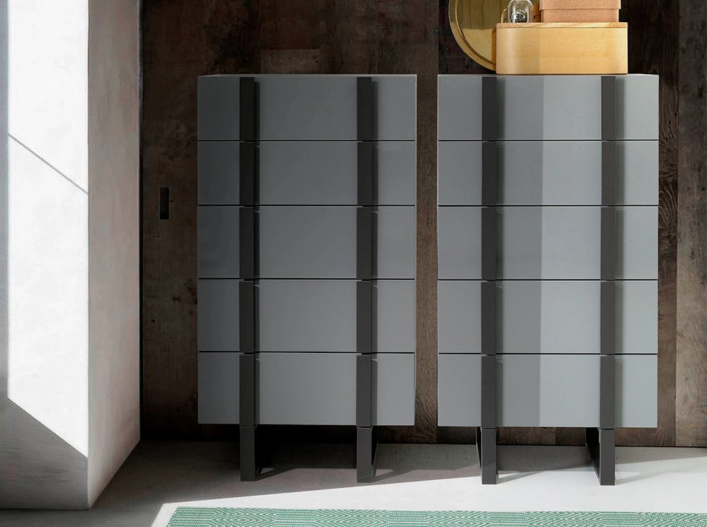 Комод с четырьмя ящиками с металлическими ножками серый от Angel Cerda ANGEL CERDA ДИЗАЙНЕРСКИЕ, CP1706 00-3865658 Серый  - Вид №3