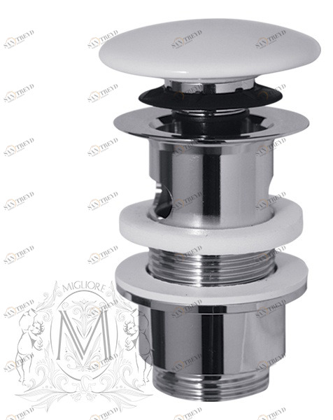 Донный клапан MIGLIORE с переливом ML.RIC-10.121.CR, 'клик-клак', керамика 