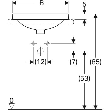 500.708.01.2 Встраиваемая раковина Geberit VariForm овальной формы Geberit  - Вид №3
