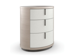 Деревянная овальная тумбочка с ящиками