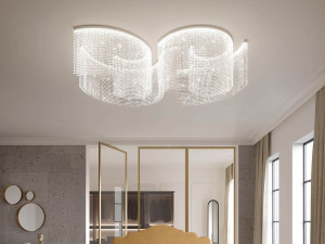 Светодиодный потолочный светильник с кристаллами