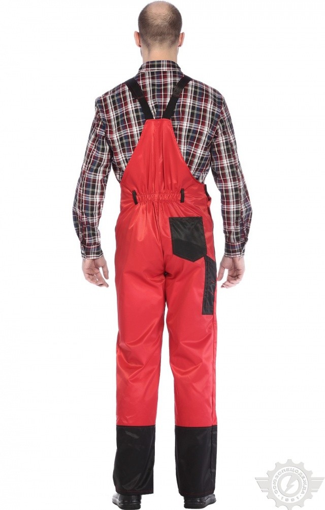 61466 Полукомбинезон "Мастер" красно-черный  Летняя спецодежда  размер 56-58/182-188  - Вид №3