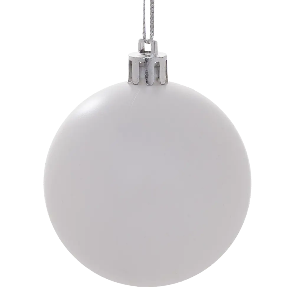 Набор елочных шаров KREAFORTA белые с блестками 18 шт, ø6 см 89420564 STLM-1580656 - Вид №4