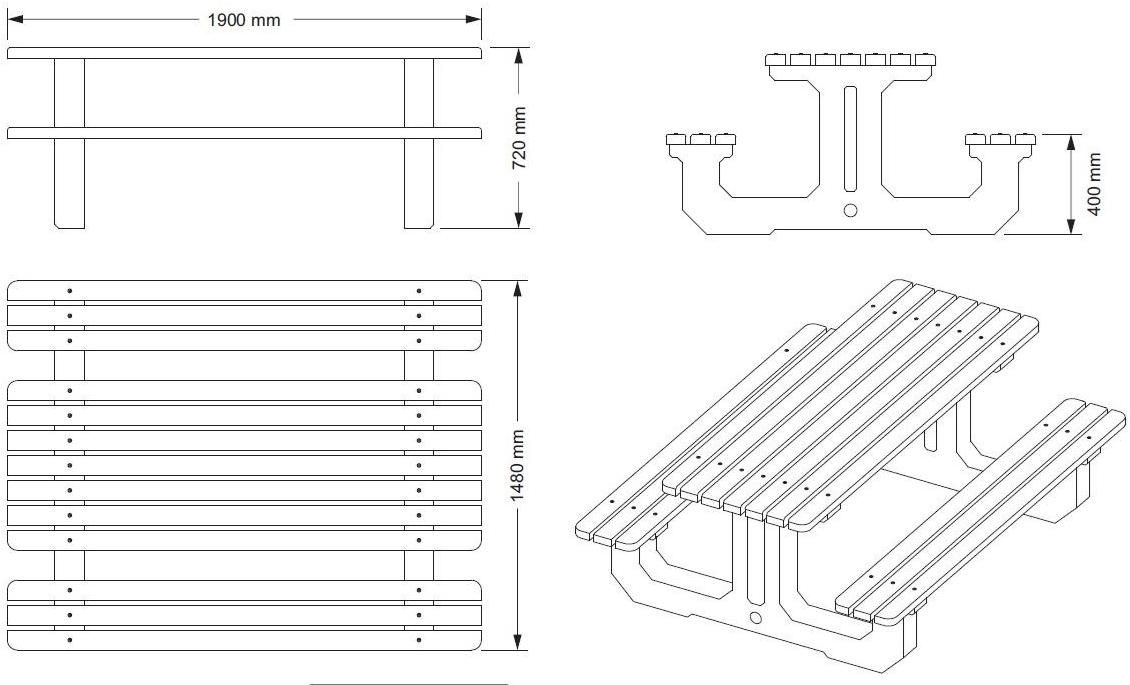 ENCHO ENCHEV - ETE Стол для пикника из бетона и дерева  219  - Вид №4