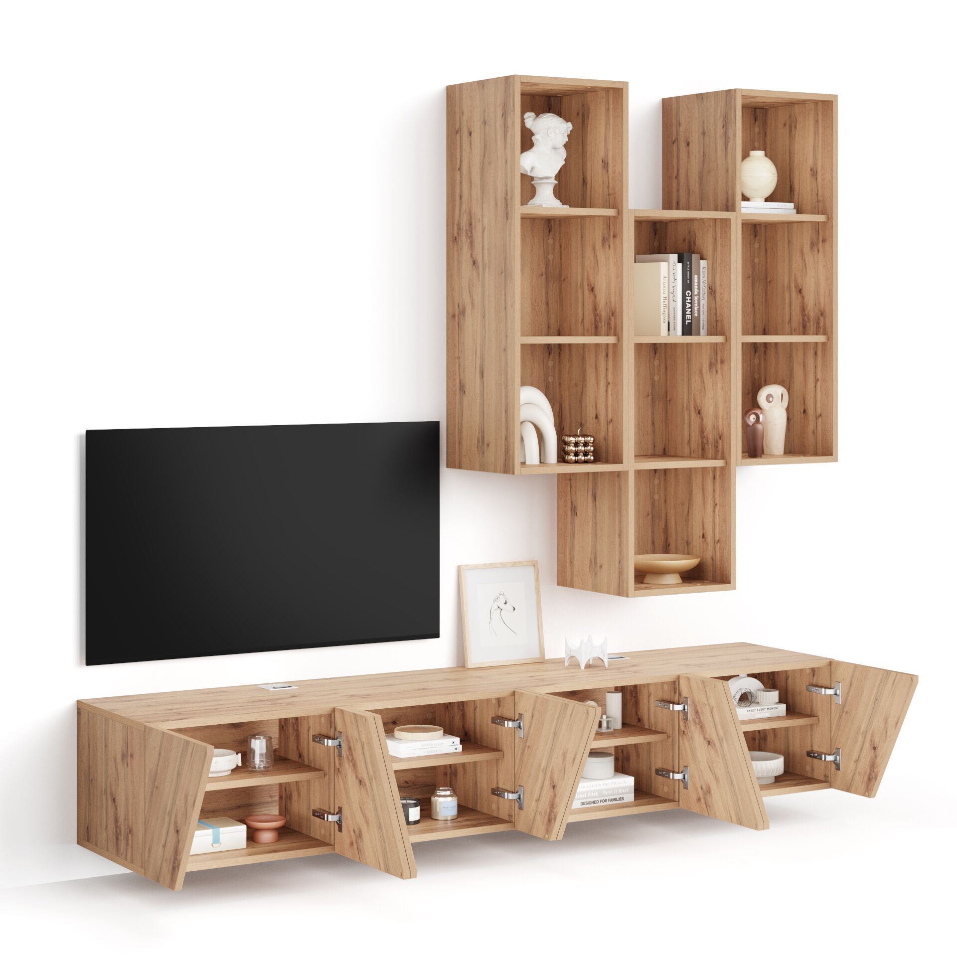 Модульная стена установила оборудованную стену в меламинированном Mobili Fiver EMMA ARCH-00091039 - Вид №7