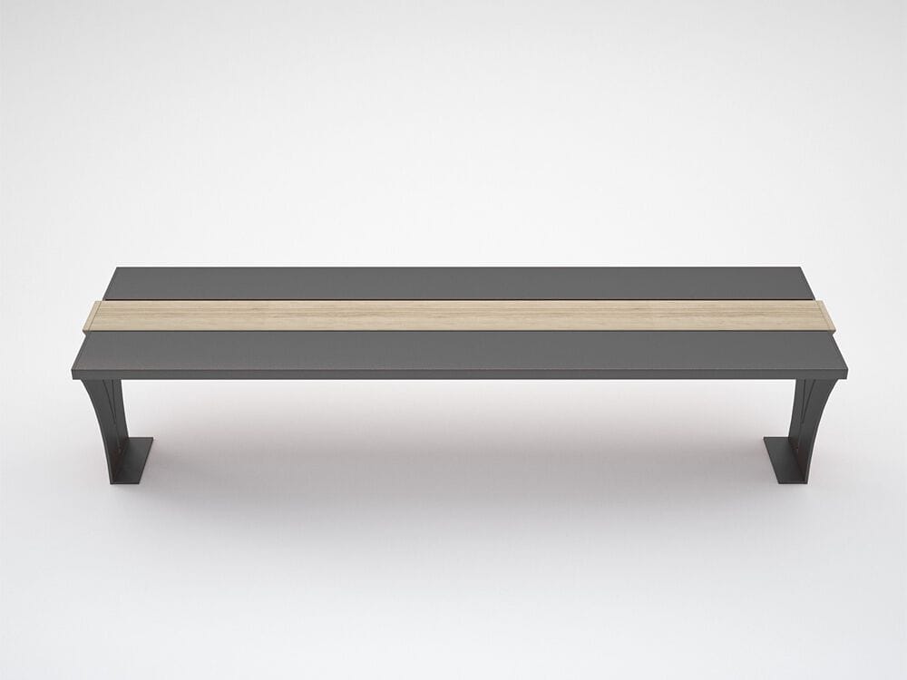 Стальная и деревянная скамья без спинки CITYSì Viktor ARCH-00048494 - Вид №5