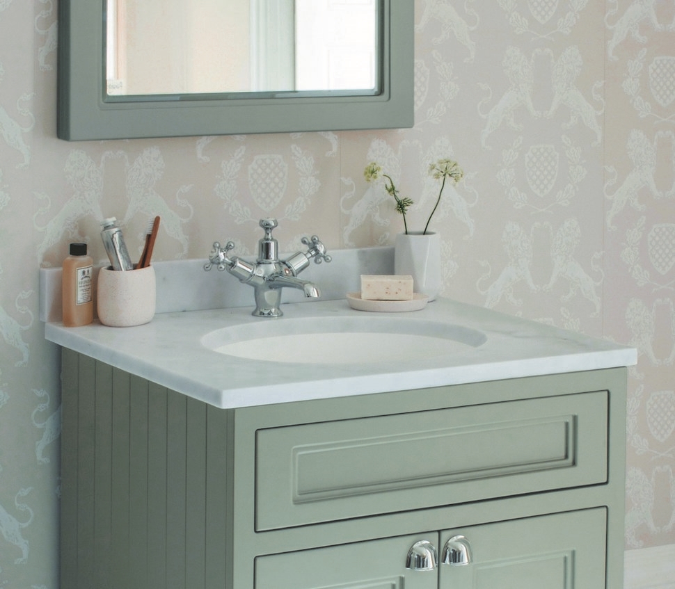 Cмеситель для раковины на 1 отверстие с кнопкой Click-Clack [CL6]  Burlington T12-QT, W11, T1  - Вид №10