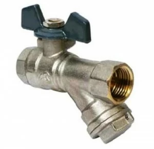 Кран шаровый 3/4 Vs В г/г баб с косым фильтр. AQL 1162 AQL 1162