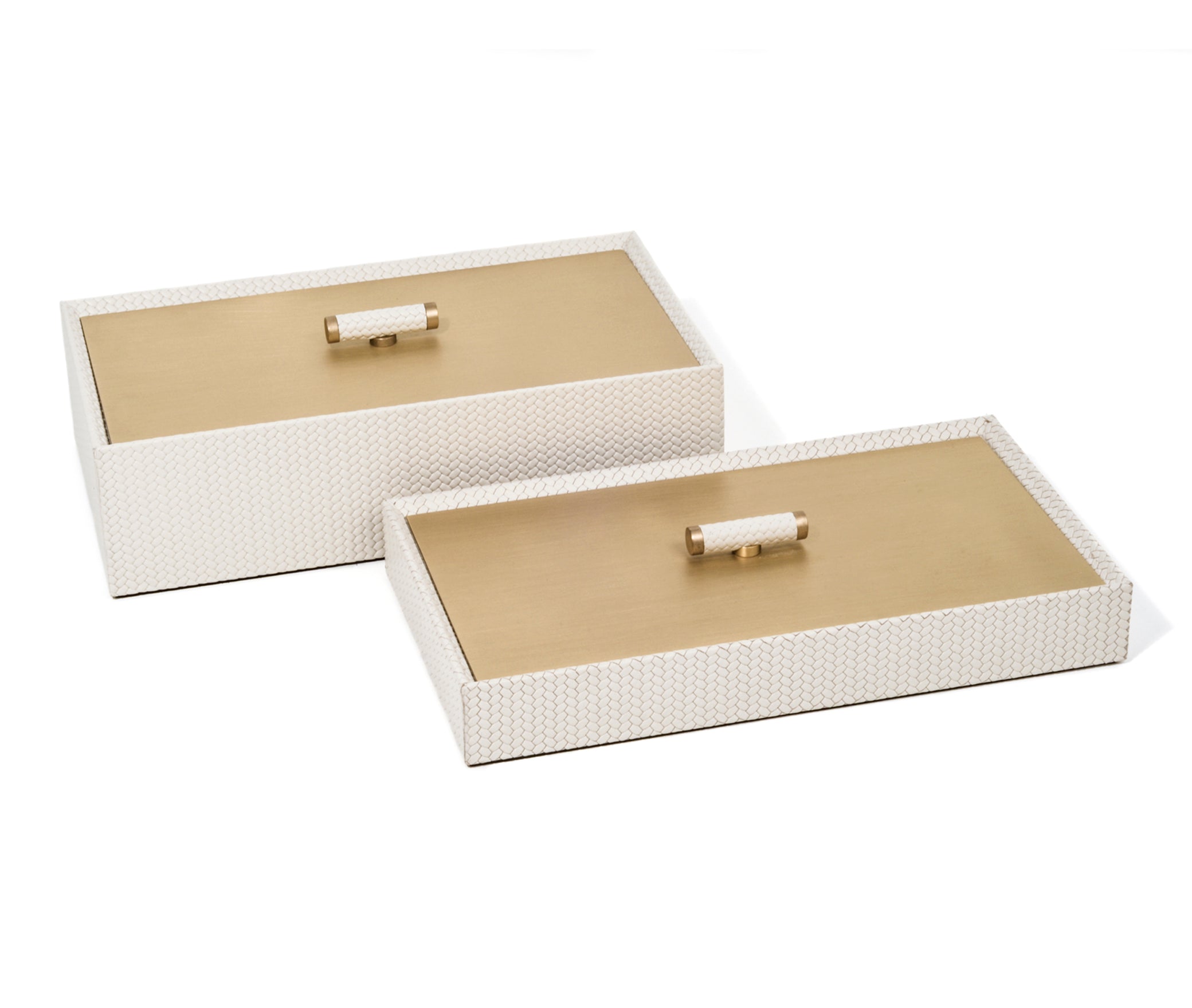 Iside Box - 17,6X17,6XH4,5 см / металл-хром/тканая кожа_кофе Pinetti 00.1242.061.015 - Вид №2