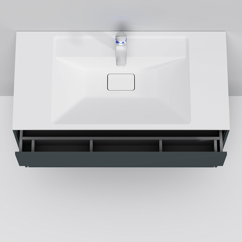 M50AFHX1003GM INSPIRE V2.0 База под раковину подвесная 100 см 3 ящика push-to-open графит мато AM.PM Inspire 2.0  - Вид №2