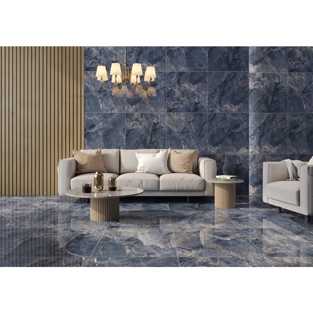 Керамогранит Concor Opera Blue 60×60 см - темно-синий мрамор 89386039 STLM-1525102 - Вид №5