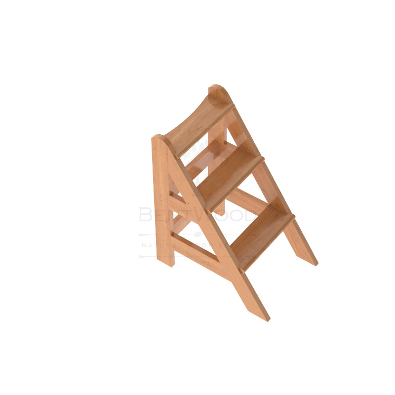 2044 Лесенка для купели 3 ступени из дуба натуральная Alyarus  - Вид №1