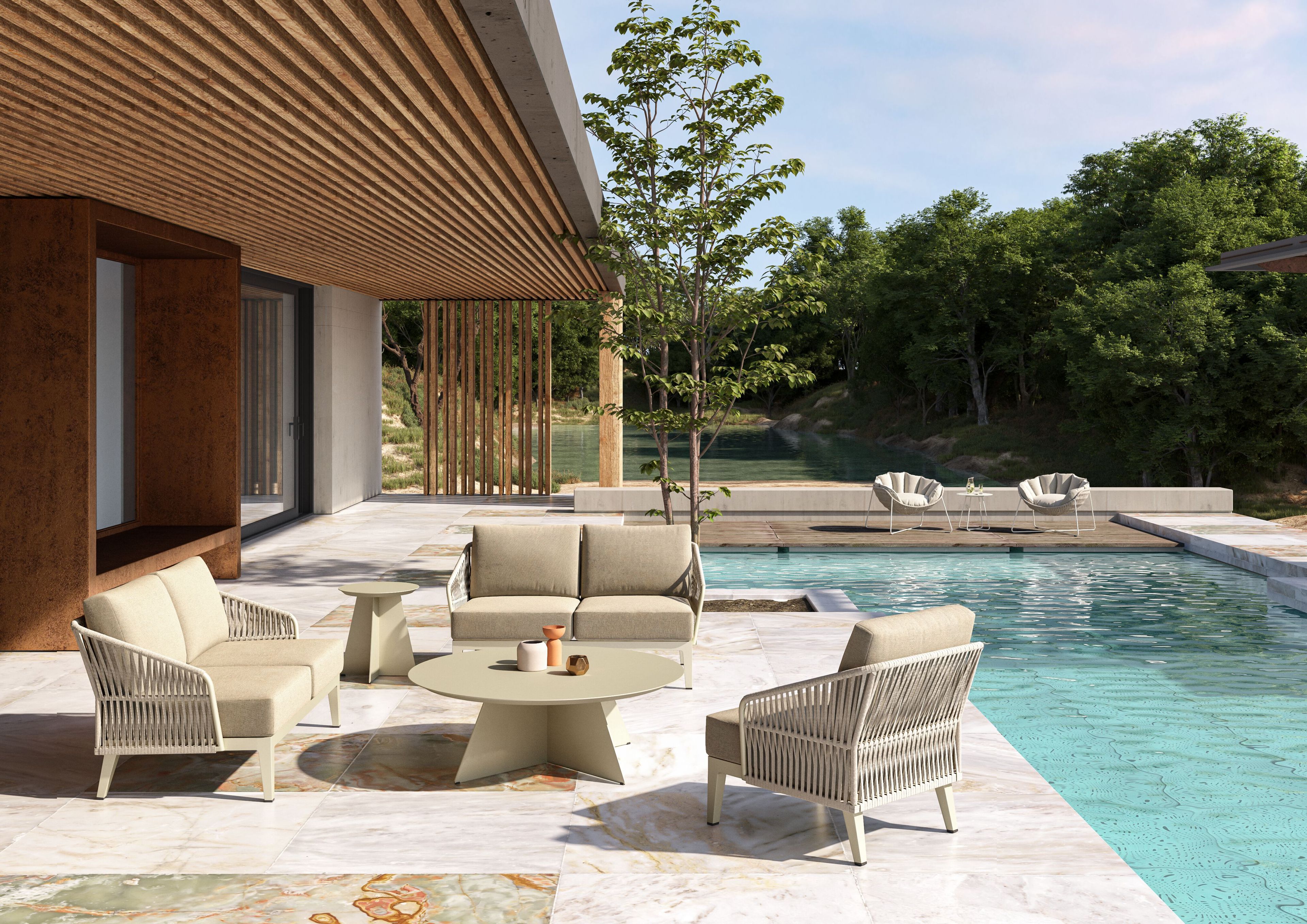 Тканевый стул для сада с металлическим каркасом VINEKO Mia ARCH-00052314 - Вид №2