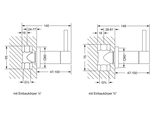 Вентиль для скрытого монтажа, внешняя часть JOERGER Empire Royal 626.50.234.000 - Вид №1