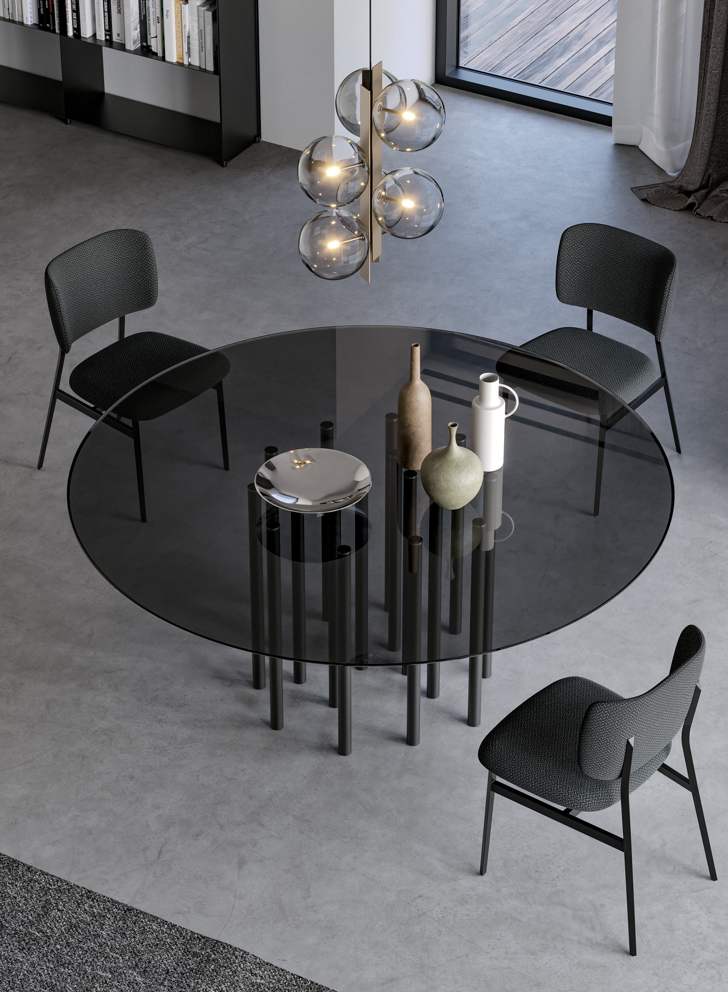 Круглый стол из стали и стекла BONALDO MILLE ARCH-00073748 - Вид №3