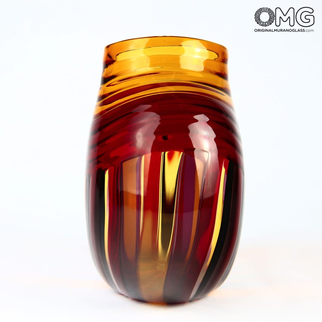 2507 ORIGINALMURANOGLASS Дутая вазочка из муранского стекла - Adriano Dalla Valentina - Original Murano Glass OMG 23 см  - Вид №1
