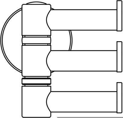 NOS 047 Крючок поворотный тройной FBS Nostalgy - Вид №1