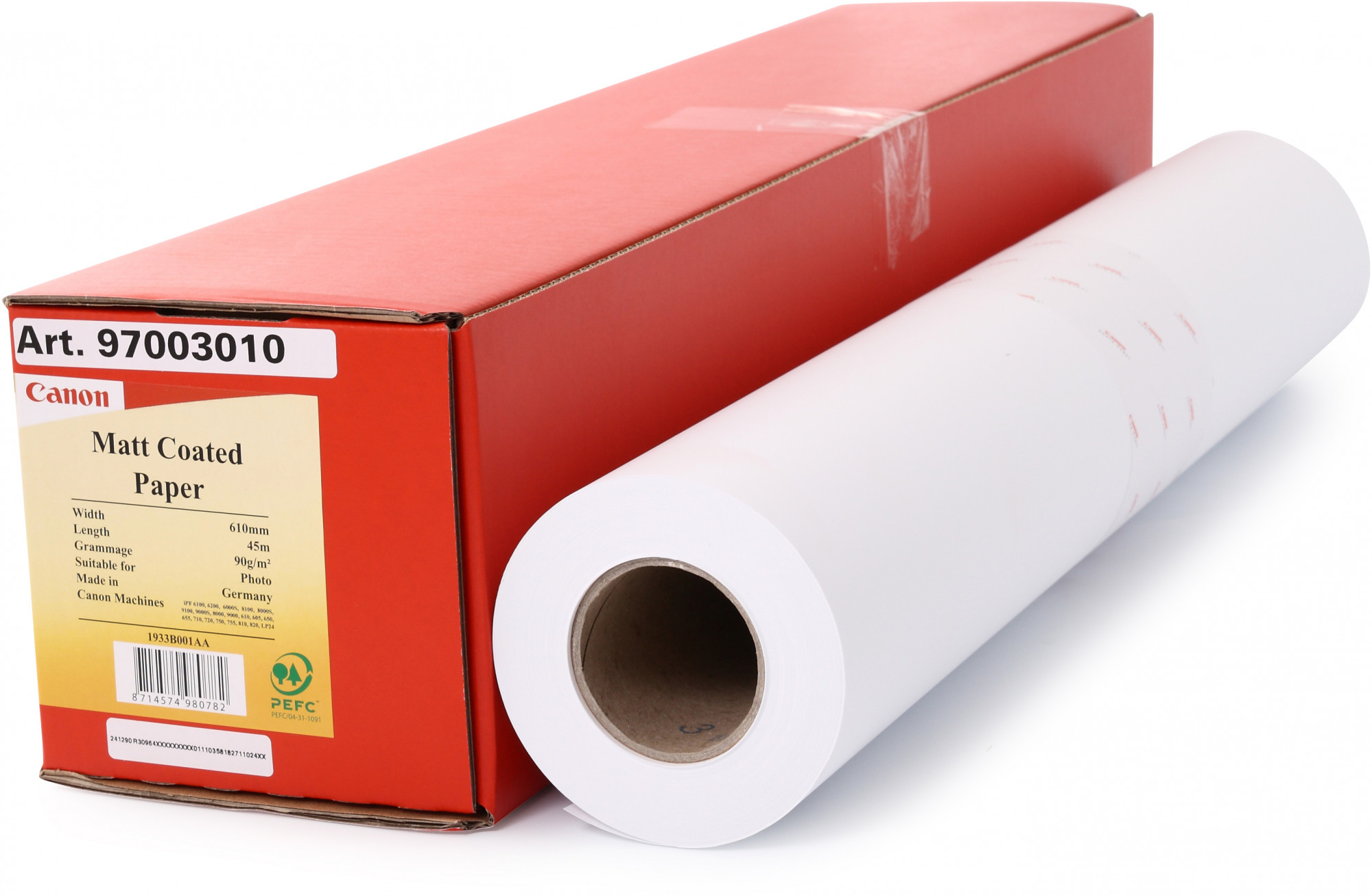 1933B001 matt coated paper 90gsm 610mmx45m Canon 
