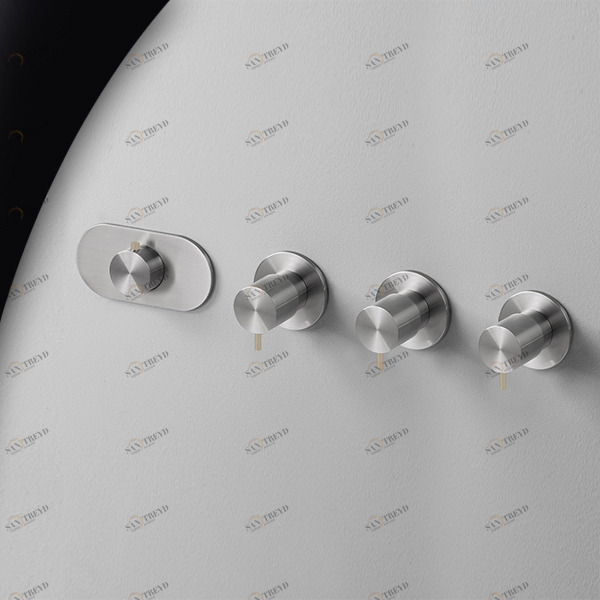 Термостат для душа матовая сталь с бежевой ручкой Toki Radomonte TKI56SCIL28