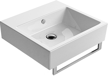 8930111 Подвесная раковина настенная овальная GSI ceramica Kube белая - Вид №1