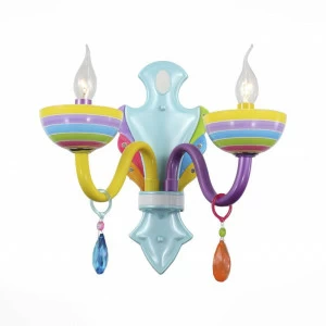 Бра детское Ornato с двумя рожками ST LUCE ORNATO 326258 Желтый;фиолетовый;голубой