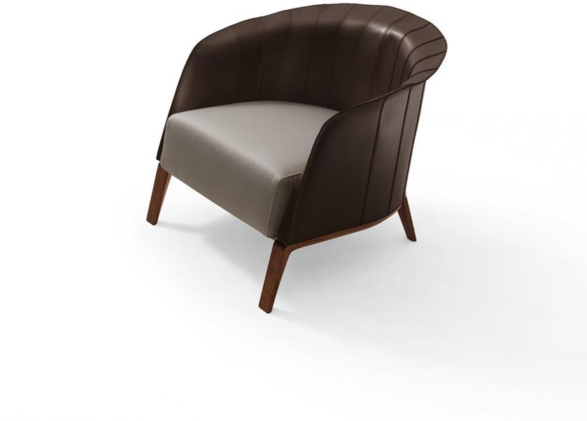 Giorgetti Кожаное кресло с подлокотниками Aura sun-id-1376005 - Вид №1