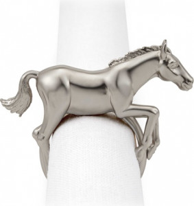 10575455 L’Objet Набор из 4 колец для салфеток "Конь" (платиновое покрытие) Латунь