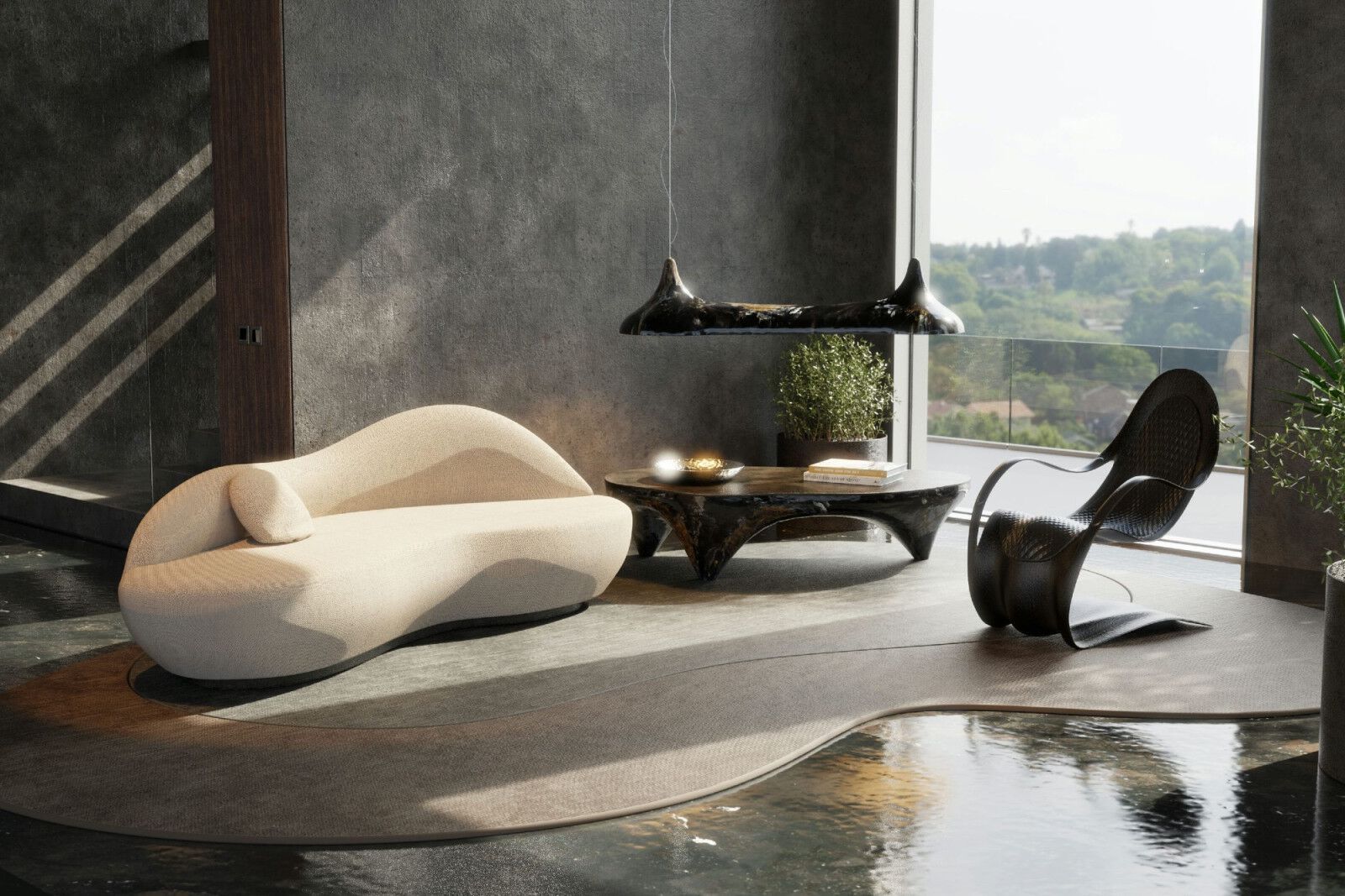 Изогнутый диван из ткани GANSK NUANCE ARCH-00069753 - Вид №6