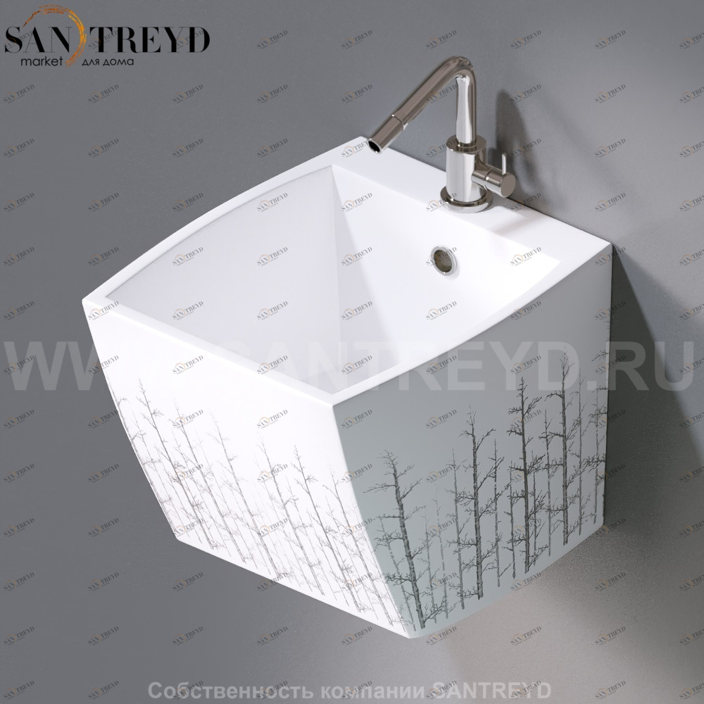 L253.405 Подвесная раковина настенная овальная A. e T. Italia SQUARE белая AeT ITALIA