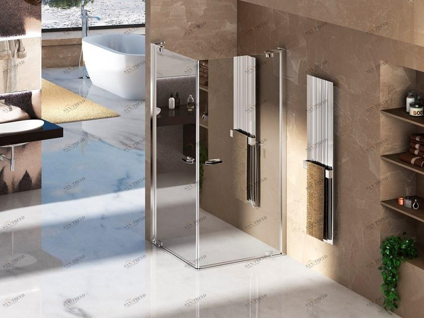 Duka Угловая душевая кабина с поворотной дверцей Quadra – con profili verticali e orizzontali sun-id-1432865