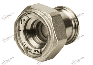 Разъемное соединение STOUT с плоским уплотнением и обратным клапаном 1" никелированное SDG0019020025