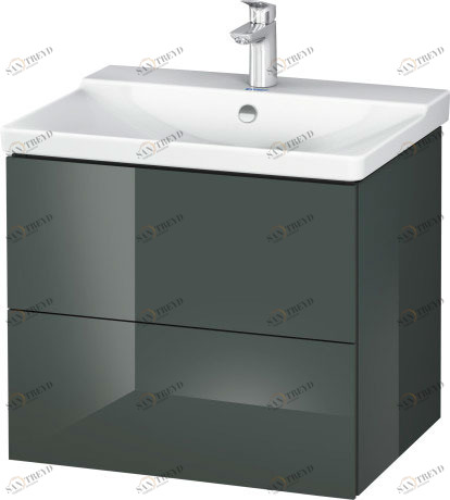 LC624403838 Тумбочка подвесная L-Cube #LC6244 620 x 481 мм Доломитово-серый глянцевый лак Duravit