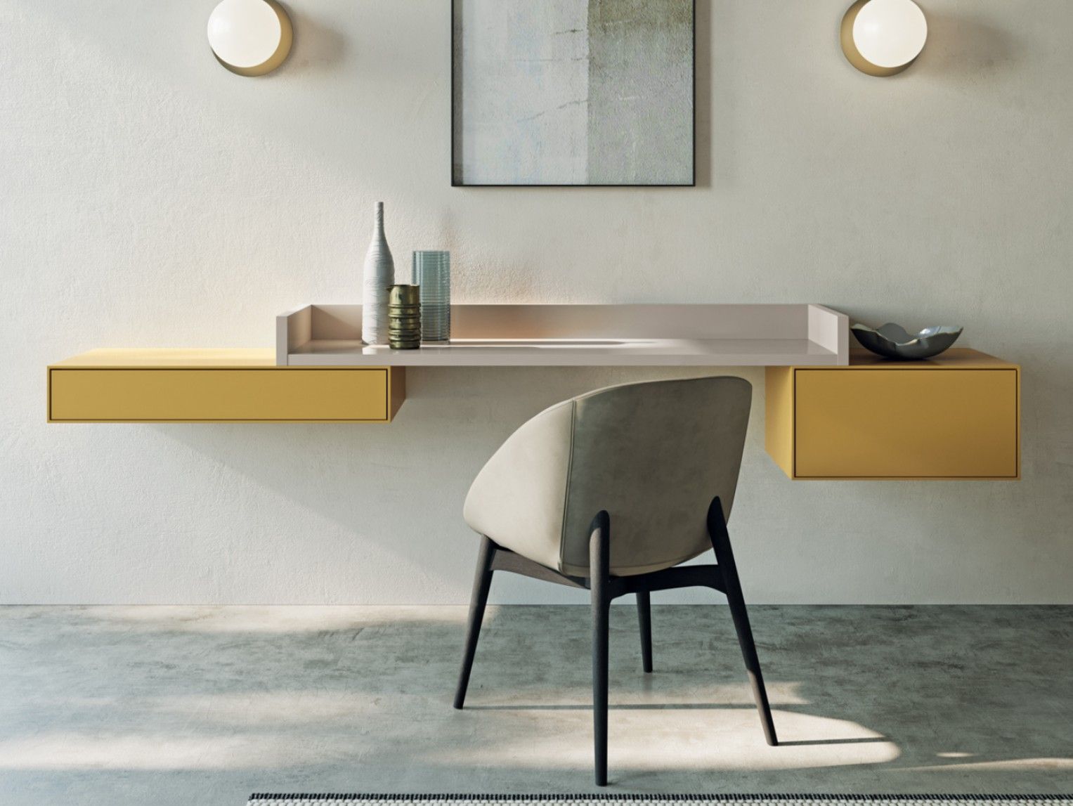 Деревянный подвесной письменный стол с ящиками Dall'Agnese Modula ARCH-00062084 - Вид №1