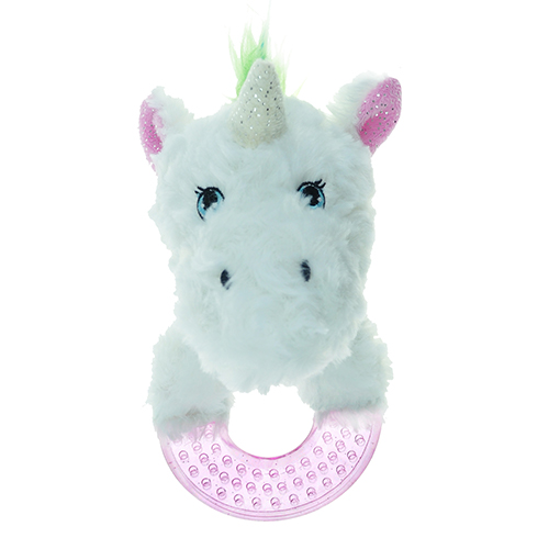 ПР0048485 Игрушка для собак Dogicorn Единорог на кольце плюш с пищалкой 18 см CHOMPER 