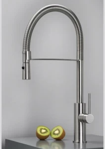 Super Inox Смеситель для кухни из нержавеющей стали, устанавливаемый на столешнице, с вытяжным душем Dylan 0010223x