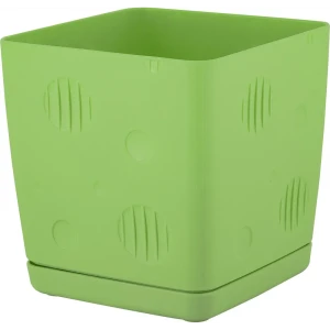 Горшок цветочный Engreen Microcosm 11.3x11.3x11.5 см v1.1 л пластик зеленый 85664747 STLM-2021518