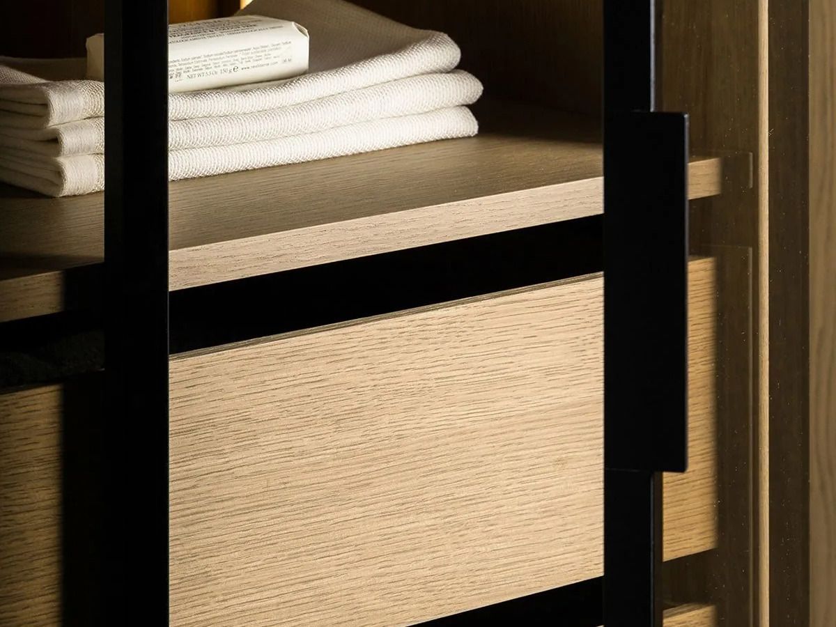 Деревянный шкаф для ванной комнаты со стеклянными дверцами Inbani слой ARCH-00041215 - Вид №13