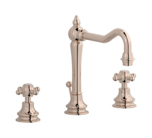 Смеситель для раковины на 3 отверстия с высоким изливом в комплекте с донным клапаном. WE ARE IB hr390rs Rose Gold Hermes