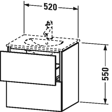 LC626007575 L-Cube Тумбочка подвесная Лен, декор Duravit - Вид №2
