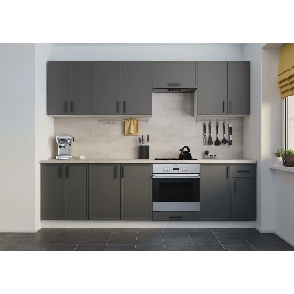 Кухонный шкаф навесной Неро 60x67.6x29 см МДФ цвет графит DELINIA STLM-2201512 - Вид №8