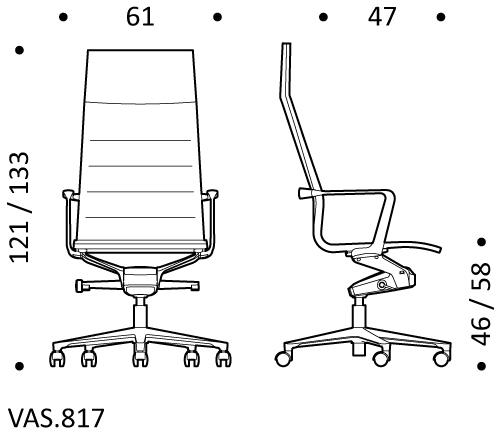 ICF Кожаное кресло для руководителя с 5 спицами и высокой спинкой Valea sun-id-1444001 - Вид №5