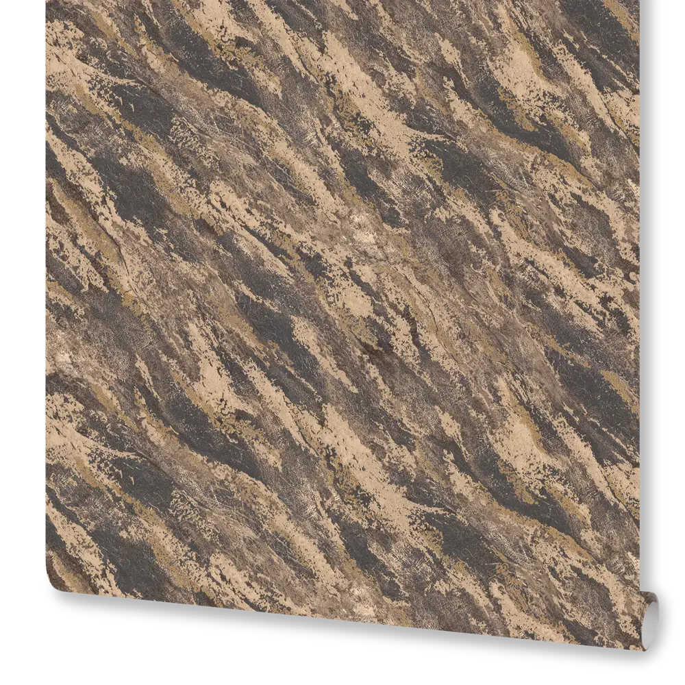 Флизелиновые обои DIAMOND Elbrus с тиснением - коричневые с золотым отливом 89361748 STLM-0829424