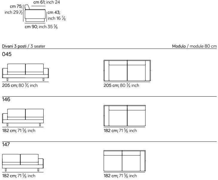 AMURA 4-х местный тканевый диван Tau Am006.031+032 - Вид №6