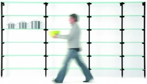 Diemmebi Модульный открытый книжный шкаф из закаленного стекла Backup