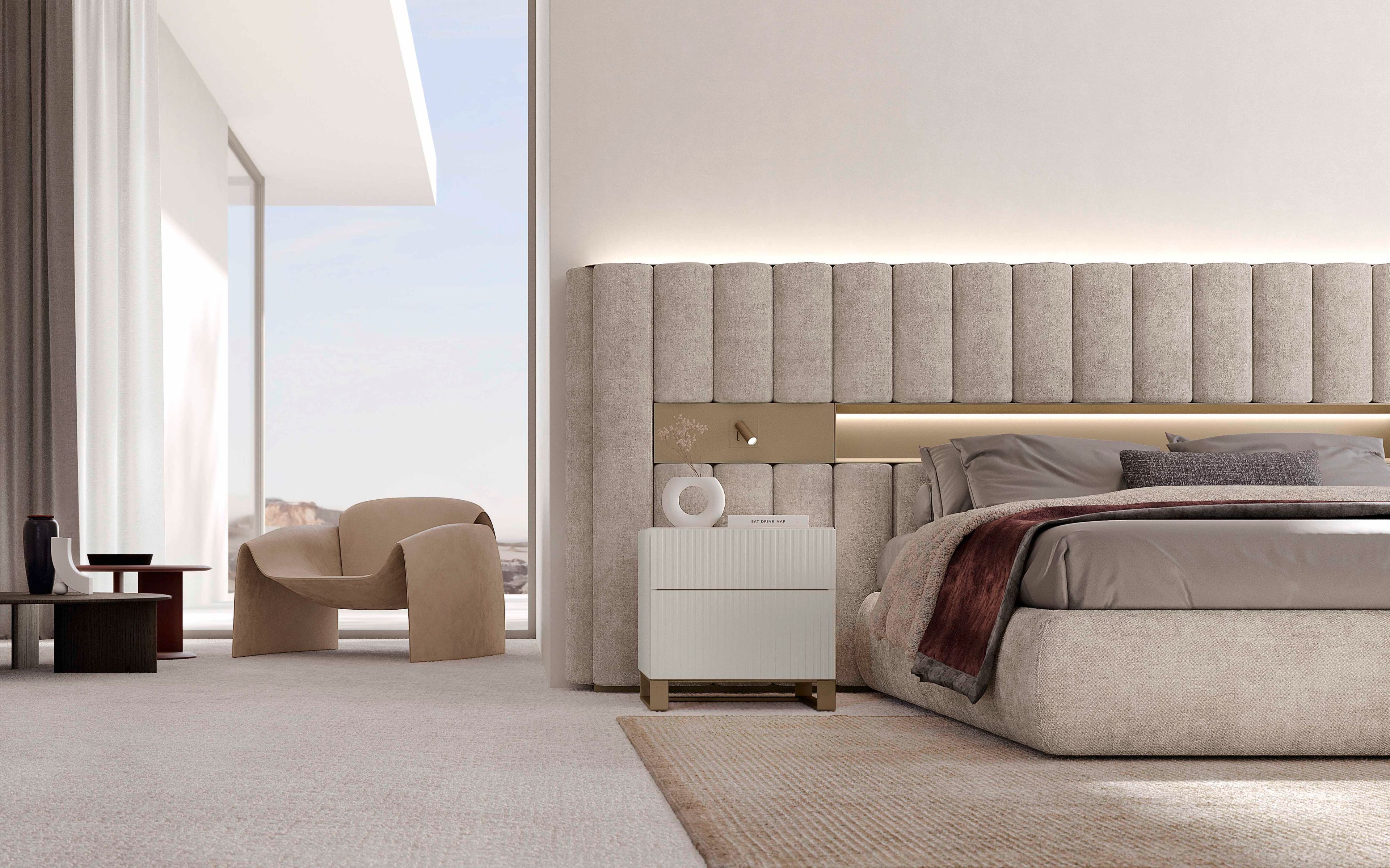 Двуспальная мягкая кровать из ткани Olivieri дресс-код ARCH-00076369 - Вид №18