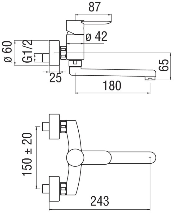 Nobili Rubinetterie Смеситель для кухни настенный с аэратором Sand sun-id-1410680 - Вид №1
