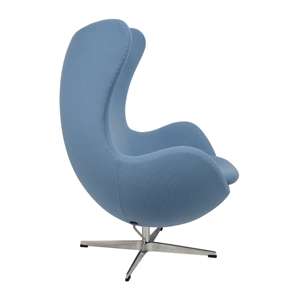 Кресло-яйцо с мягкими подлокотниками 104х80 см голубое Arne Jacobsen Style Egg Chair SOHO DESIGN ДИЗАЙНЕРСКИЕ 00-3886286 Голубой  - Вид №1