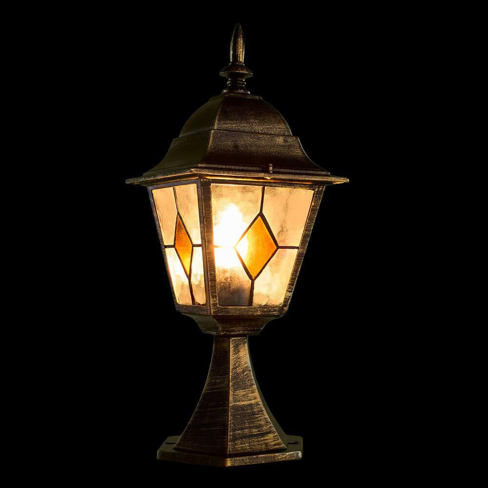 Уличный светильник ландшафтный H 47 см коричневый Berlin A1014FN-1BN ARTE LAMP ПОД СТАРИНУ, ФОНАРЬ 00-3898550 Коричневый;прозрачный  - Вид №1