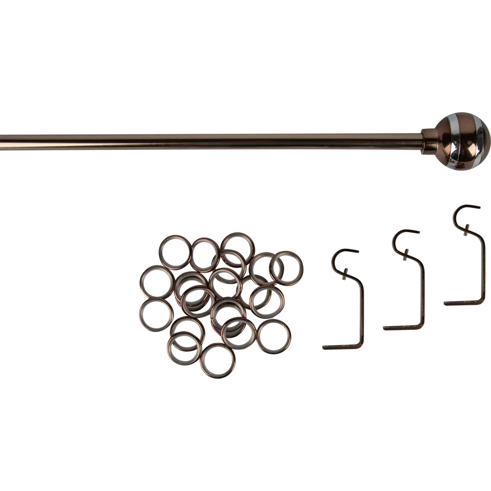 Карниз раздвижной однорядный Inspire 160-300 см наконечник шар цвет коньячный 82544815 STLM-2049570  - Вид №1