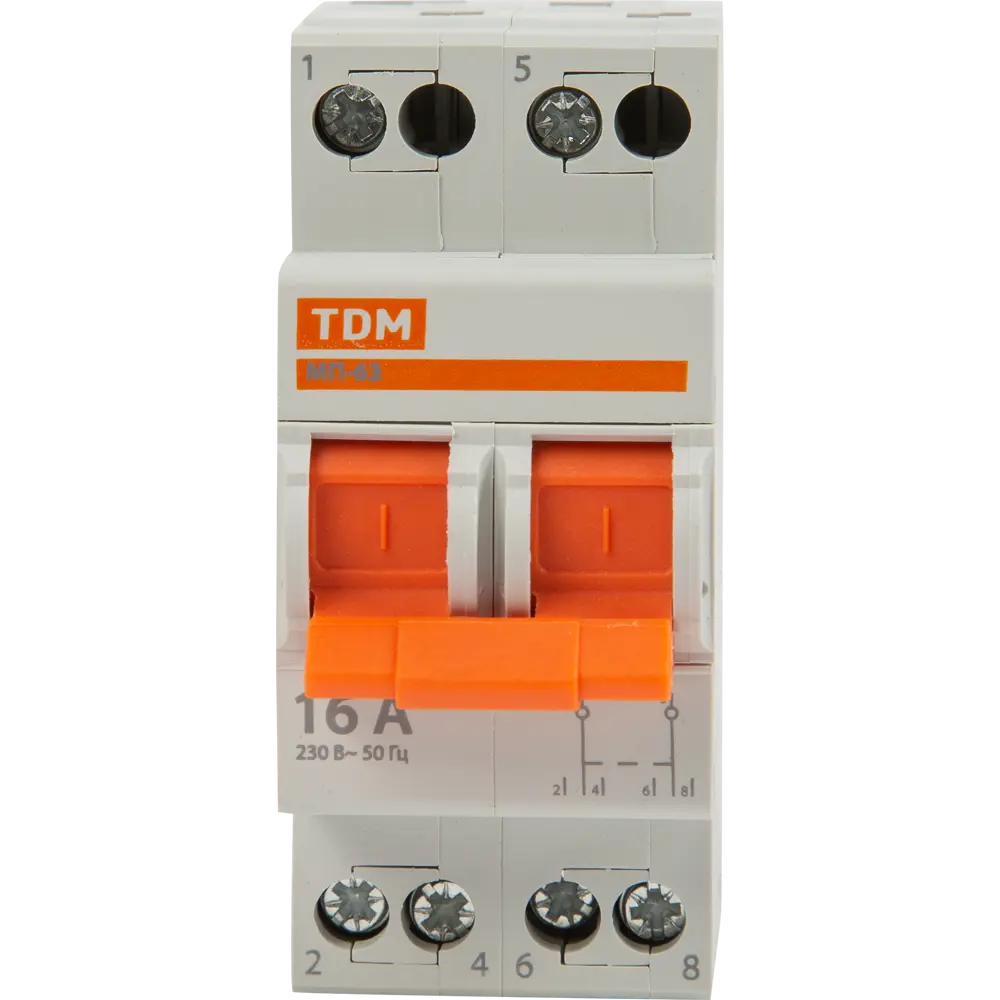 Выключатель нагрузки TDM Electric МП-63 2P 16А для безопасного управления электросетью 84399554 STLM-0049324 - Вид №1